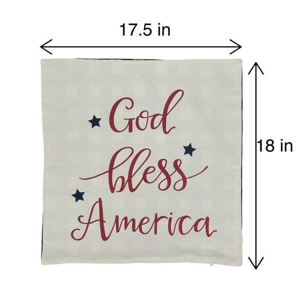 Set Of 2 Hobby Lobby Decorative Throw Pillow Case 18 x 18" God Bless America - Picture 5 of 7